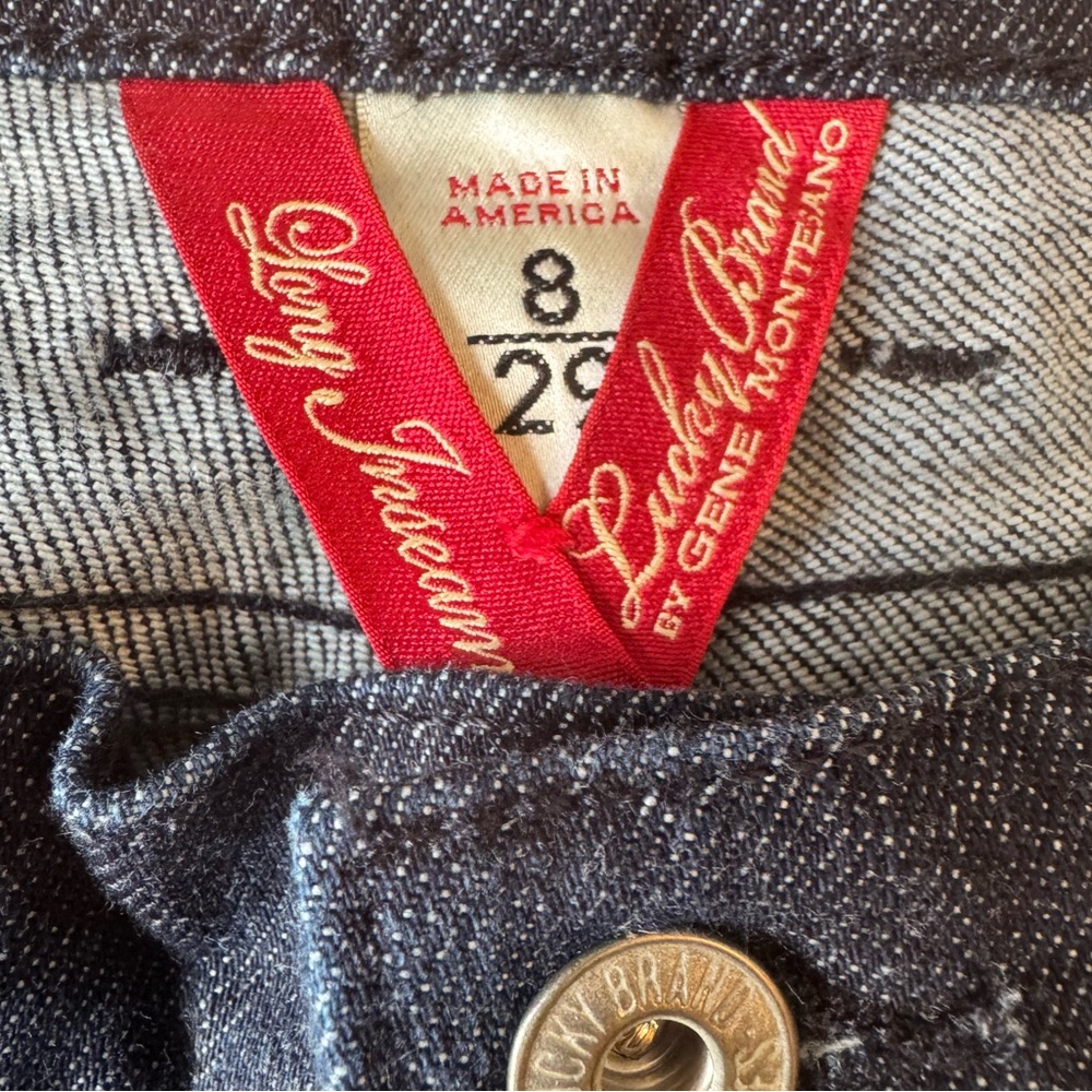 Lucky Brand Y2K Dark Indigo Zoe Jean Low Rise Flare Jeans Size 8/ W 29 Long - Picture 5 of 6